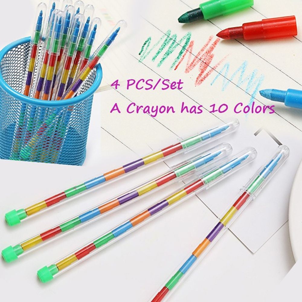 Highlighter Set Pastel - DIY かわいい学校事務用品スタッカーペン交換可能な 10 色パステル描画ペイントペン鉛筆クレヨングラフィティ