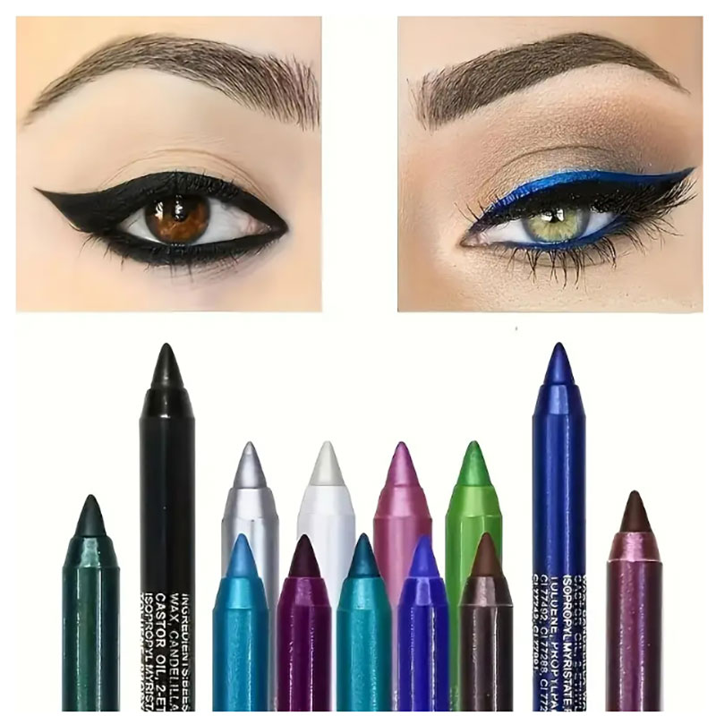 Highlighter Set Pastel - 1個入り防水アイライナーセット（グリッター効果付き）、アイシャドウ＆ハイライターペン入り、カラフルなメイクアップキットで華やかな装いを演出