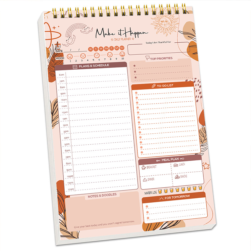 Office Stationery Supply List - プランナーアジェンダ スパイラル A5 ノートブック スケジュール帳 デイリープラン