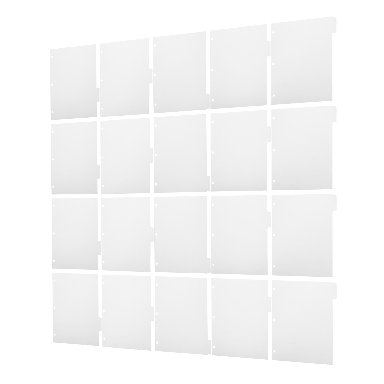 Index Tab Divider - 4セット ブランク書き込みページディバイダー 11x9 ホワイト ルーズリーフノート インデックスタブディバイダー