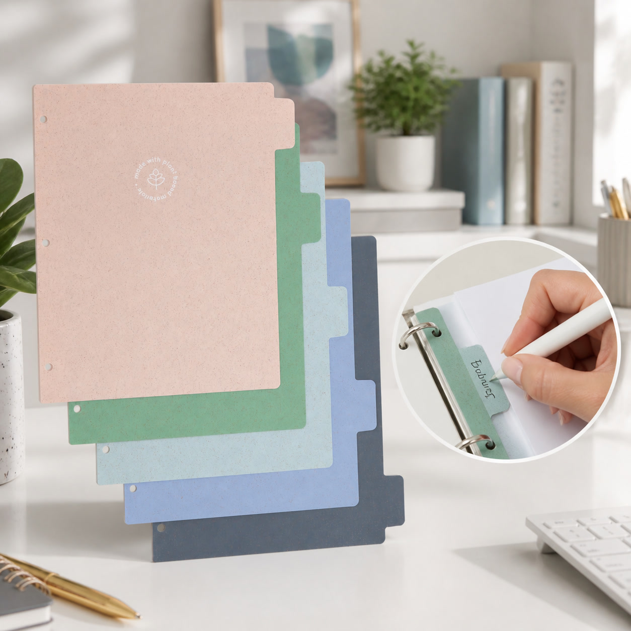 Index Tab Divider - バインダー用タブディバイダー、耐久性のある芯付きインデックスページ、書き込み可能なタブ付きで学校やオフィスの整理に最適