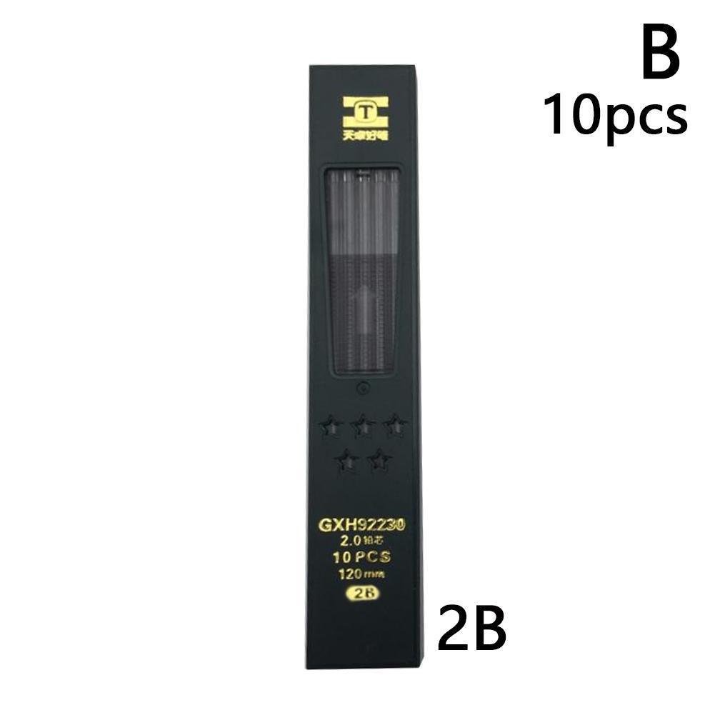Mechanical Pencil Lead - ホット10ピース/箱2ミリメートル2B hb黒2.0ミリメートルシャープペンシルの学生120ミリメートルリフィル用品無料オフィスリード文房具ギフトI1Z9