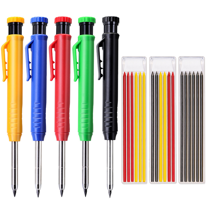 Mechanical Pencil Lead - ソリッド大工鉛筆セット木工ツールシャープペンシル 3 色リフィル建設作業ツール大工マーキングスクライバー