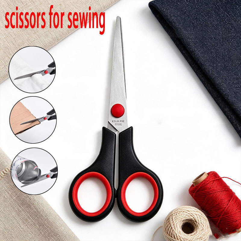 Scissors Stainless Craft - ステンレス製の裁縫はさみ、洋裁はさみ、衣類裁断用、学生用文房具、多機能家庭用学校用キッチンはさみ、工芸用はさみ