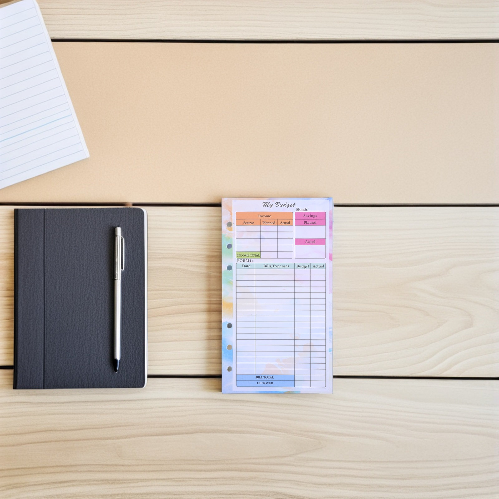 Planner Weekly Budget - 28枚入りA6プランナー用リフィルペーパー、バインダーリフィル、予算支出トラッカーインサート、旅行財務オーガナイザー、個人用ウィークリープランナー
