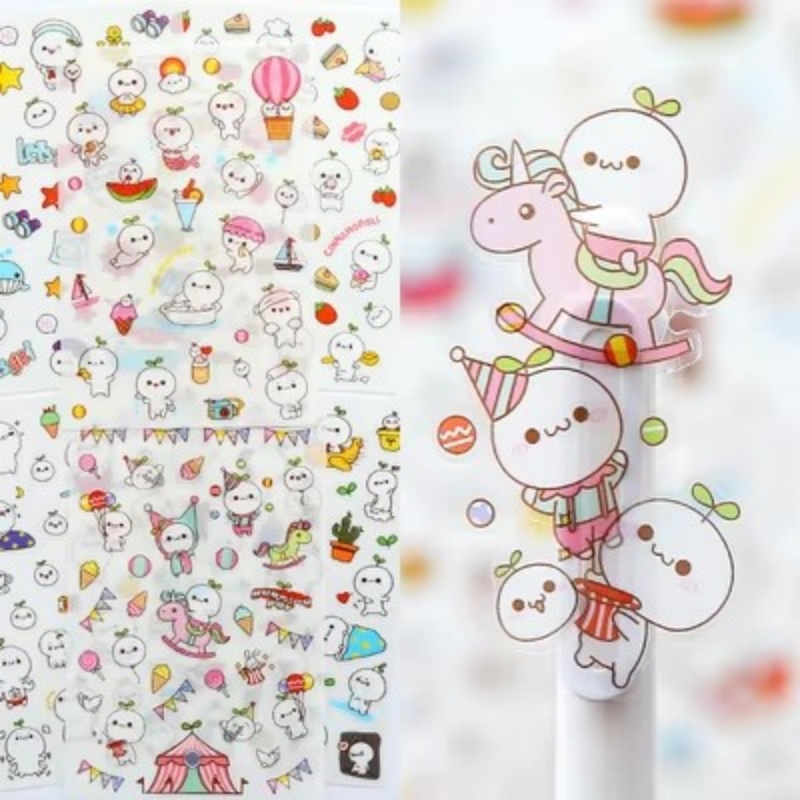 Total Stationery & Office Supply - 漫画猫と紙のステッカー、カワイイ日記ステッカー、デイリープランナー、スクラップブック文房具、合計18枚、6枚パック