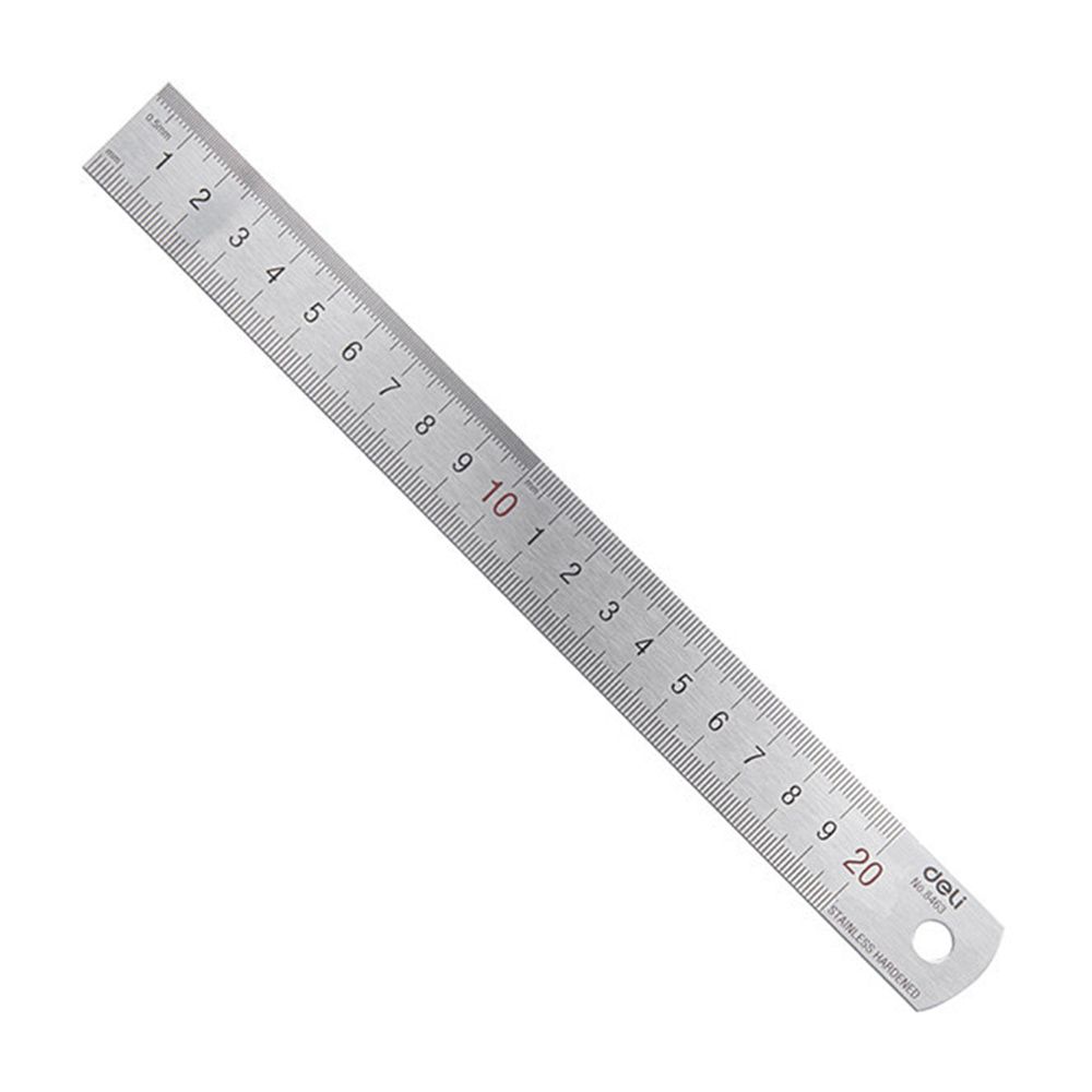 Stationery And Office Supply Stores - デリ20cmステンレス鋼金属ストレート定規mmインチ測定スケールルールアーティストアートステーショナリーストアオフィス学用品