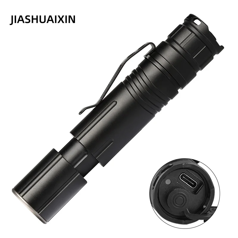 Stationery Supply - JIASHUAIXIN 新型XHP50ズーム式Type-C充電コンパクト軽量ペンクリップ強力ライトM09タクティカル懐中電灯