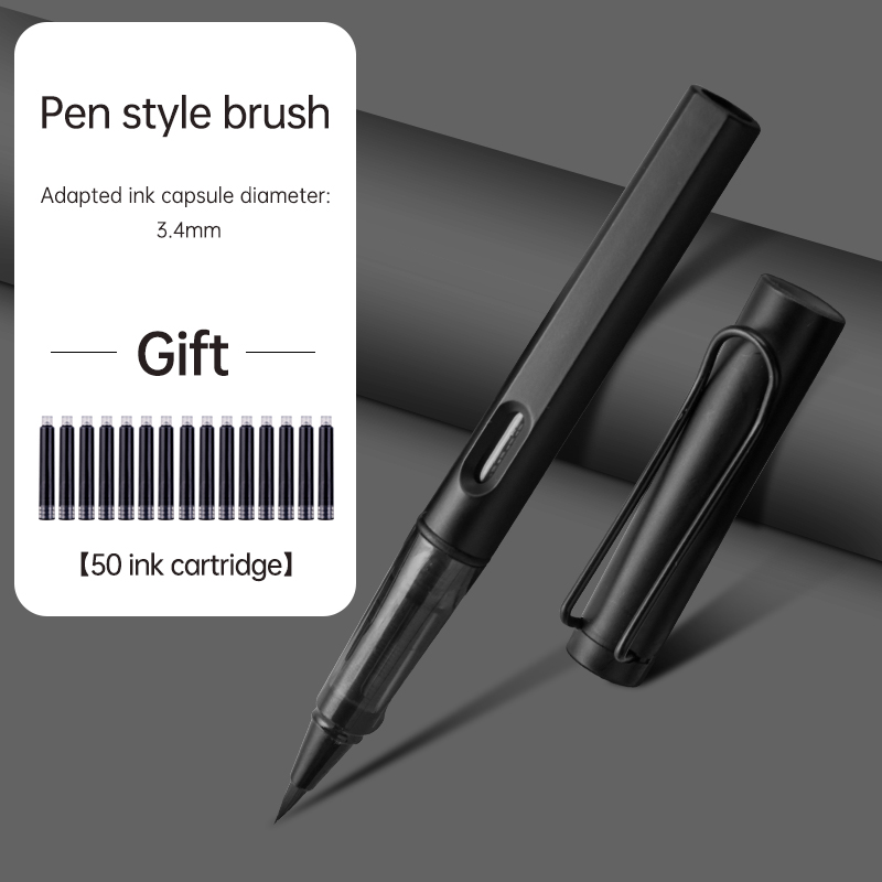 Fountain Pen Ink - ファウンテンブラシペンセット、インク詰め替え50本付き、滑らかな書き味のペンスタイルブラシ、アーティスト、学生、オフィス、ギフトに最適
