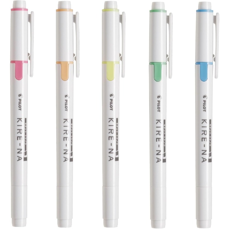 Highlighter Set Pastel - パイロット キレナ ハイライターペンセット デュアルチップ カラーハイライター パステル/ベーシックチゼル/細字、速乾性顔料インク、SKIW-1-5C1