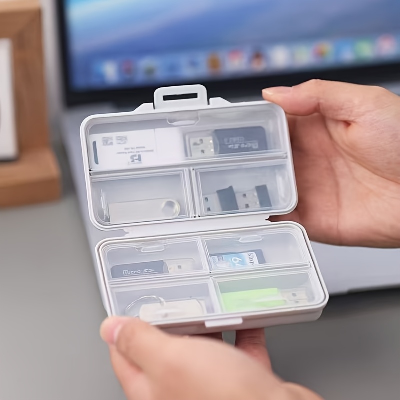 Stationery And Office Supply Stores - コンパートメントとカバー付きのUSB収納ボックス1個。オフィス用品、文房具、旅行用ジュエリーの保管に適しています。
