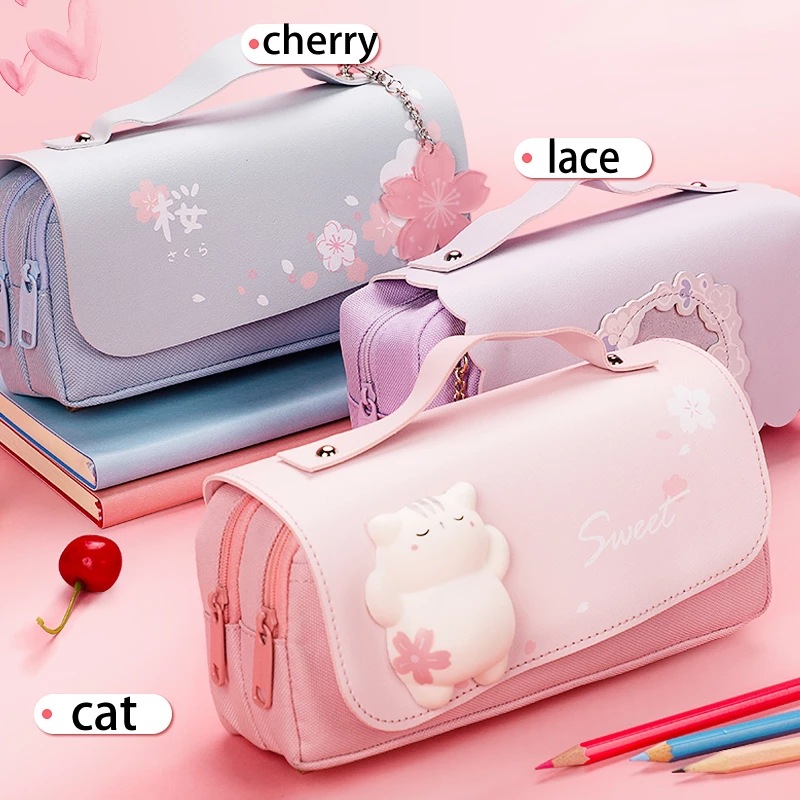 Stationery And Office Supply Stores - 女の子のための韓国の文房具バッグ、学用品、カワイイステーショナリー、ペンシルケース、かわいいペンポスター、供給店の美的用品