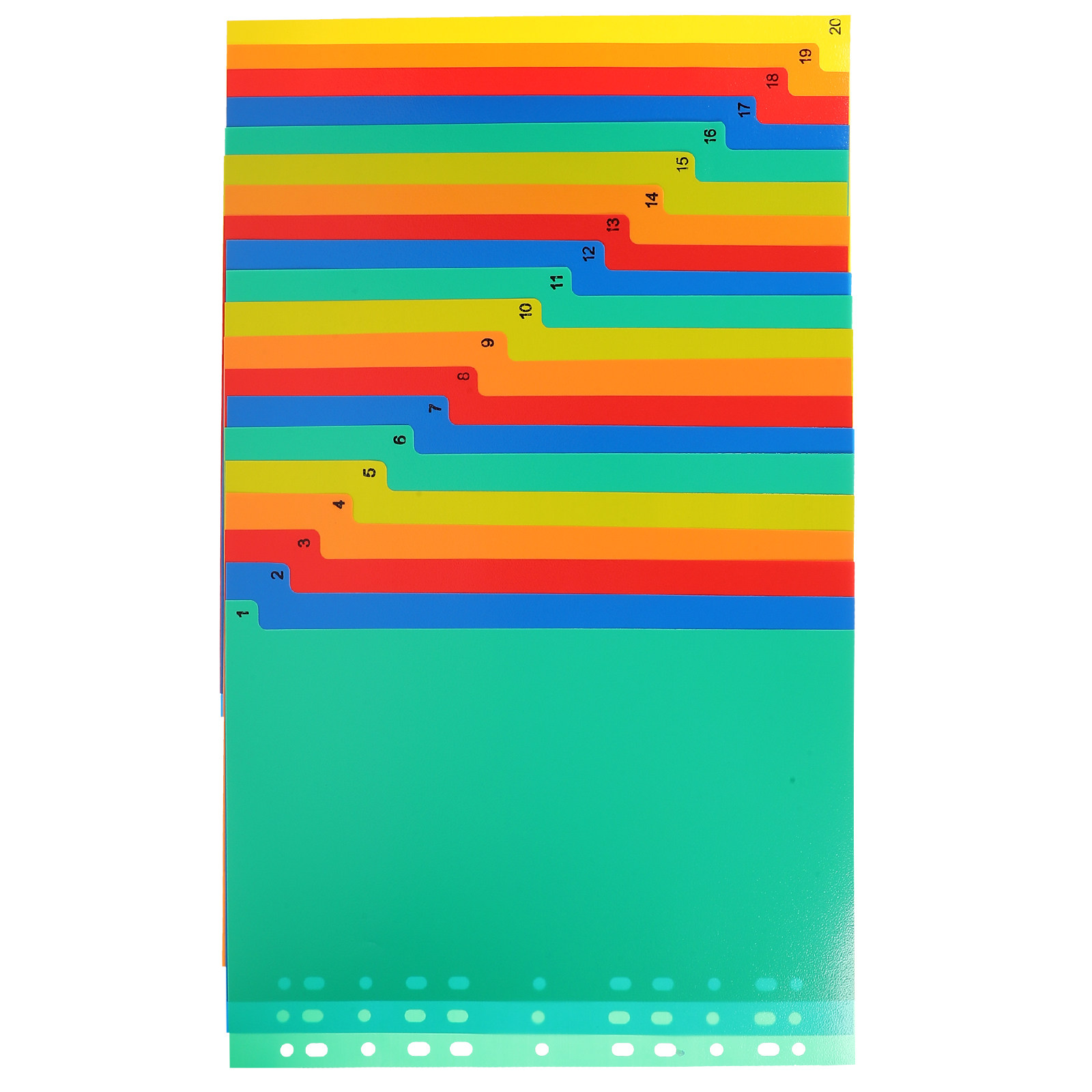 Index Tab Divider - 20枚入りカラフルバインダーディバイダー、ノート、プランナー、ファイル、ルーズリーフバインダー、オフィス用書き込みラベル付きPPプラスチックインデックスタブ