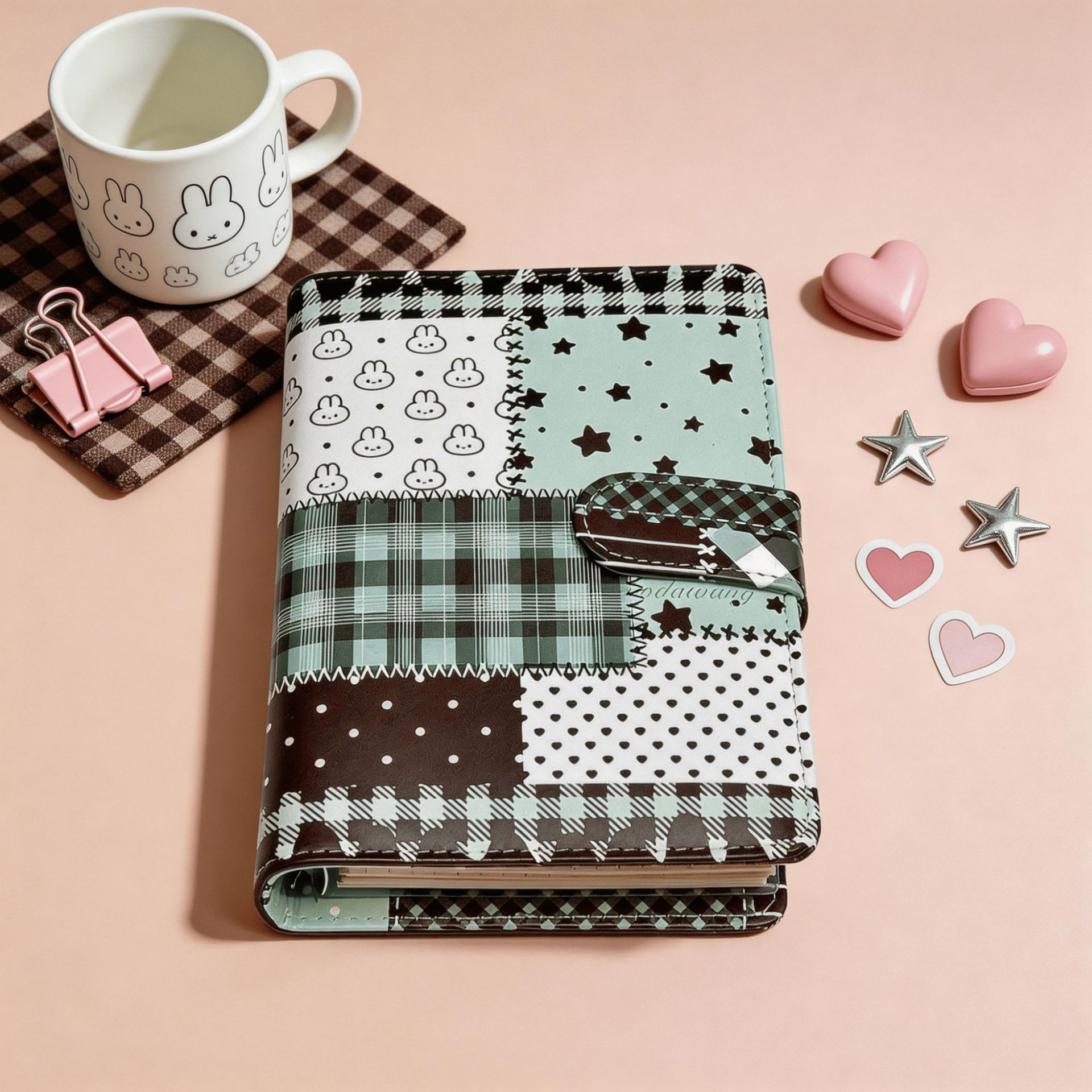 Graph Paper Pad - A6 グリーンスプライスグリッドノートブックルーズリーフノート PU 学生ポータブル DIY フォトカードコレクションブック日記プランナー文具
