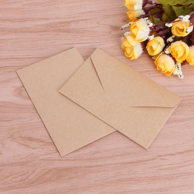Letter Envelope Kraft - 50 個のヴィンテージ封筒レトロクラフト紙封筒 4x2.67 インチメールレター用