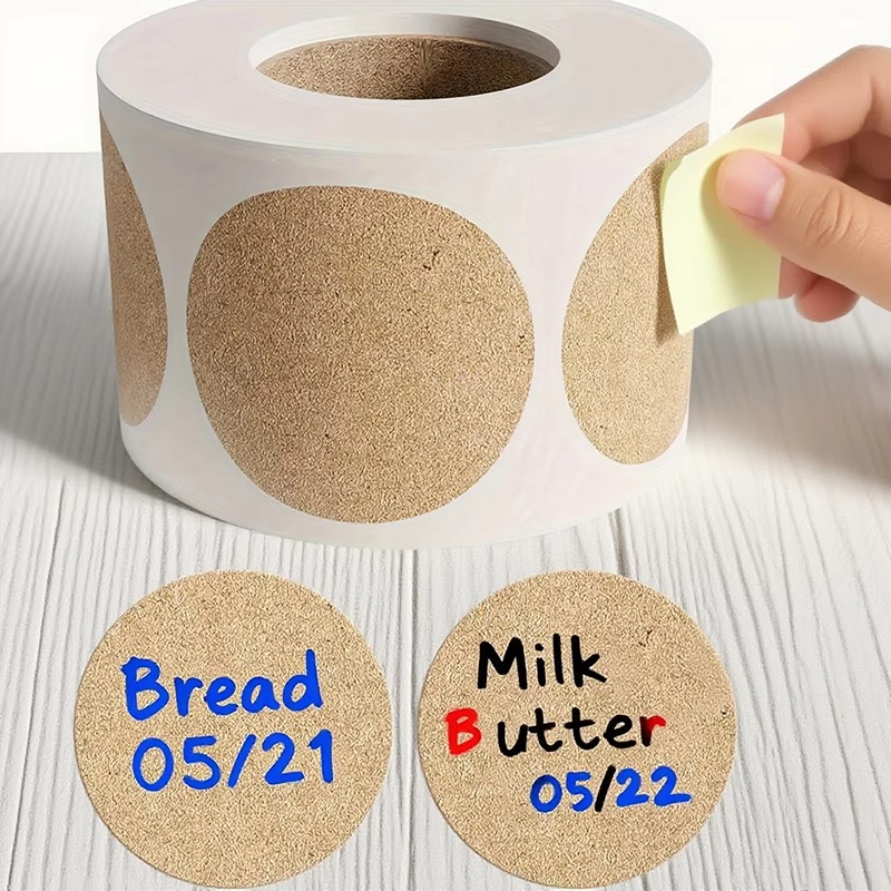 Letter Envelope Kraft - 1 ロールクラフト紙ステッカーラウンド空白自己粘着ラベル手作りギフトタグ紙 DIY 封筒シールステッカー文房具