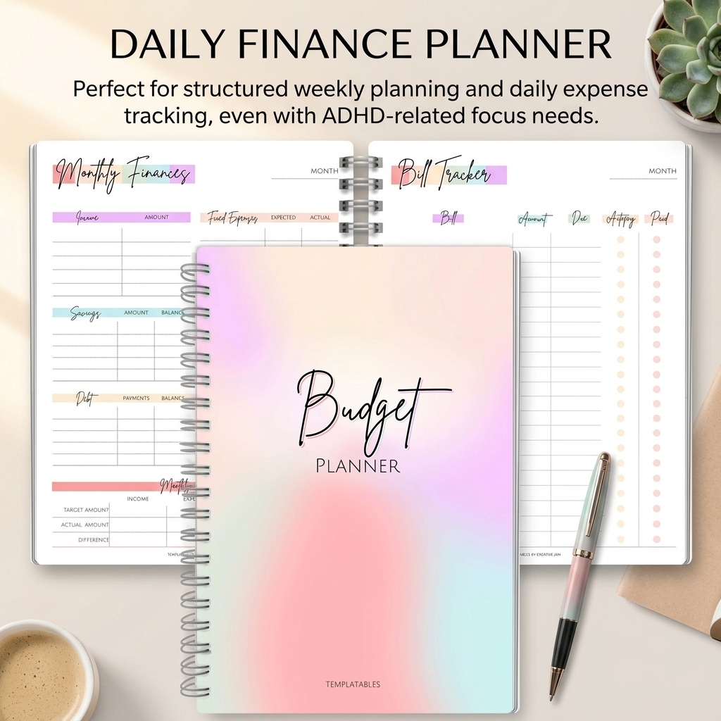 毎日の収入と支出のノート、週間予算プランナー（ADHD向け） - Planner Weekly Budget のレビューと価格