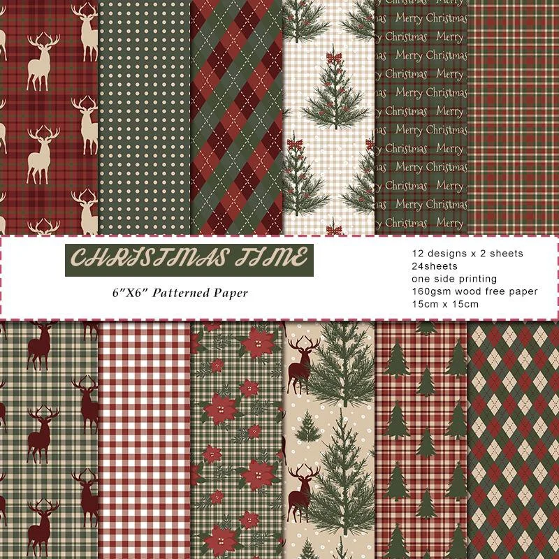 1 セットヴィンテージメリークリスマススクラップブック紙パッ - Graph Paper Pad のレビューと価格