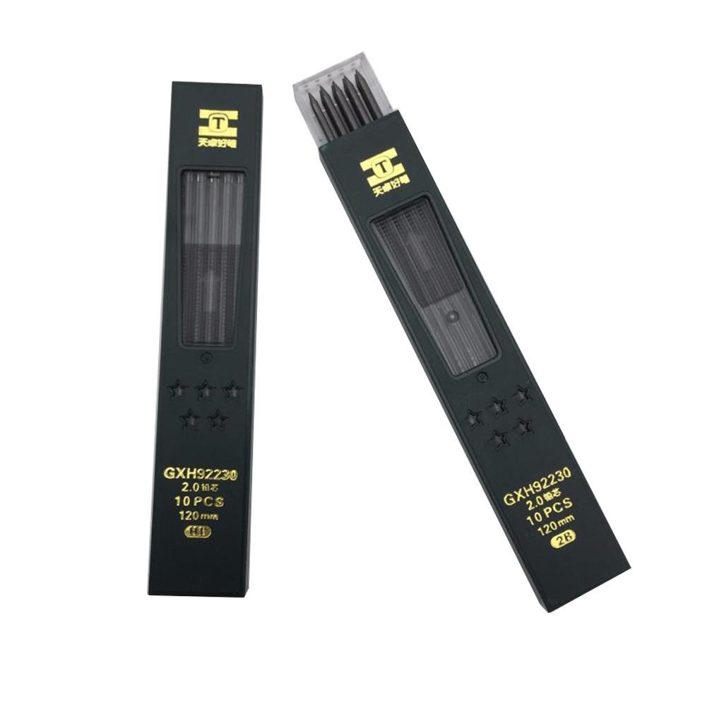 ホット10ピース/箱2ミリメートル2B hb黒2.0ミリメー - Mechanical Pencil Lead のレビューと価格