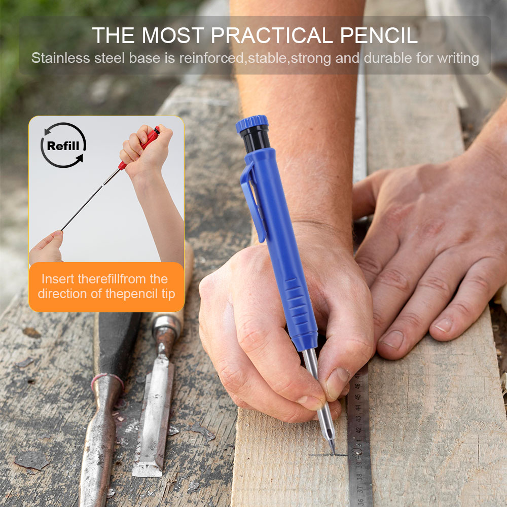 ソリッド大工鉛筆セット木工ツールシャープペンシル 3 色リフ - Mechanical Pencil Lead のレビューと価格