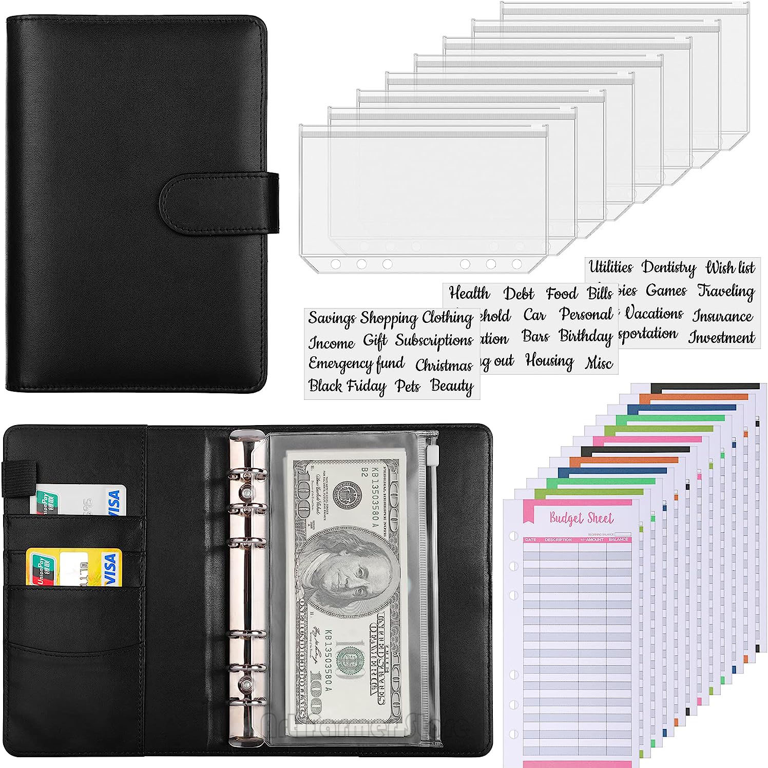 A6 予算バインダー 現金封筒付き 貯蓄帳予算プランナー P - Planner Weekly Budget のレビューと価格