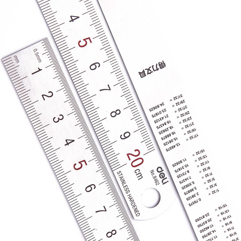 デリ20cmステンレス鋼金属ストレート定規mmインチ測定スケ - Stationery And Office Supply Stores のレビューと価格