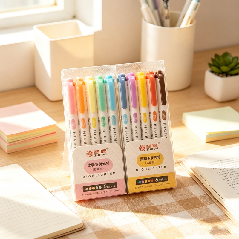 5色ダブルヘッドパステル蛍光ペン、デュアルチップ蛍光マーカー - Highlighter Set Pastel のレビューと価格