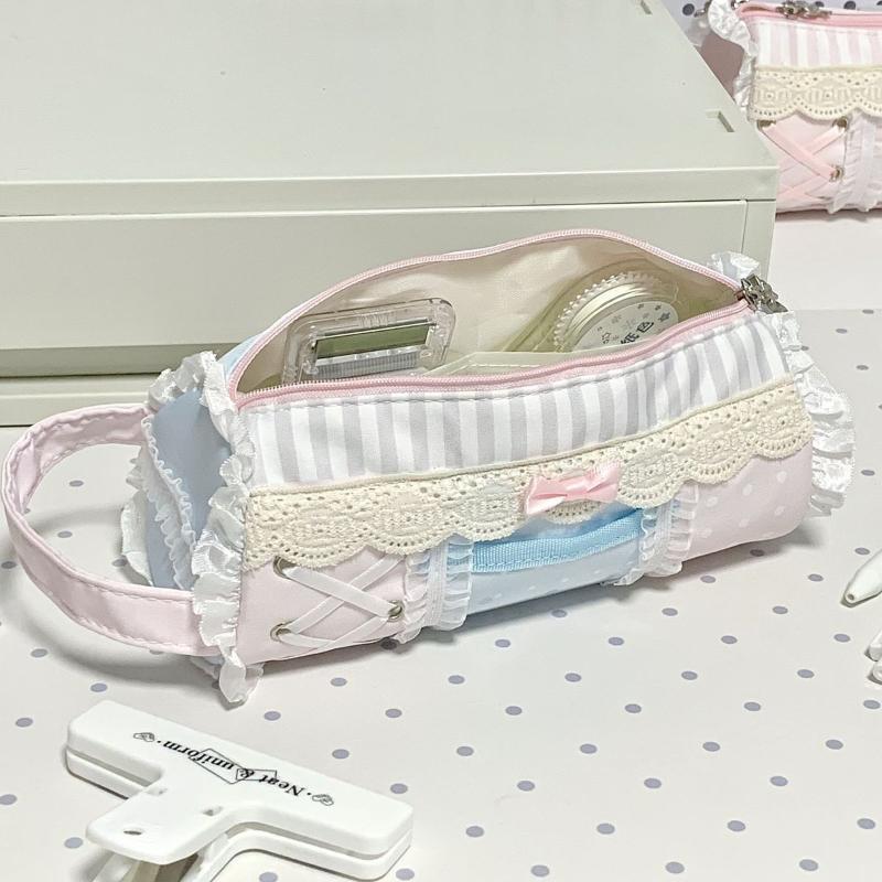 かわいいレースのペンケース大容量学生文具収納バッグポータブル - Ideal Stationery & Office Supply のレビューと価格