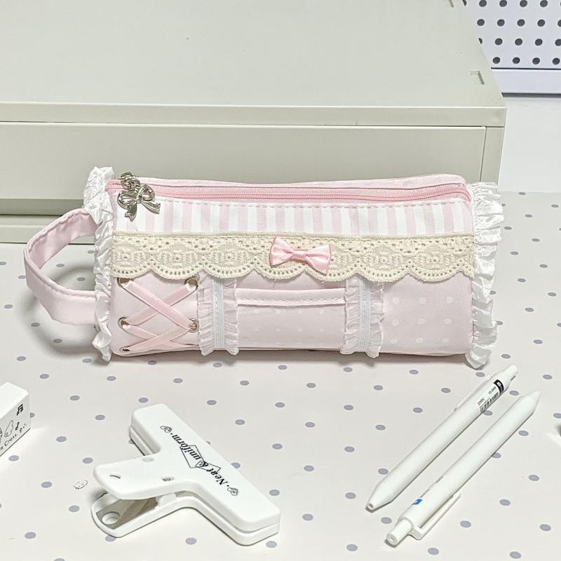 かわいいレースのペンケース大容量学生文具収納バッグポータブル - Ideal Stationery & Office Supply のレビューと価格