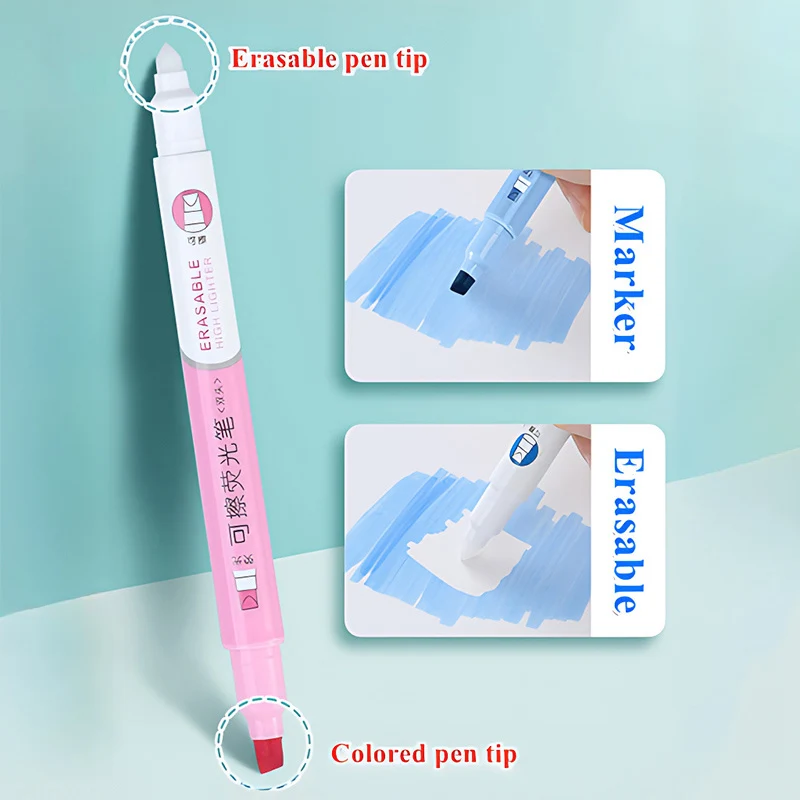 6 色消去可能な蛍光ペンセット両端パステルマーカー学生研究ノ - Highlighter Set Pastel のレビューと価格