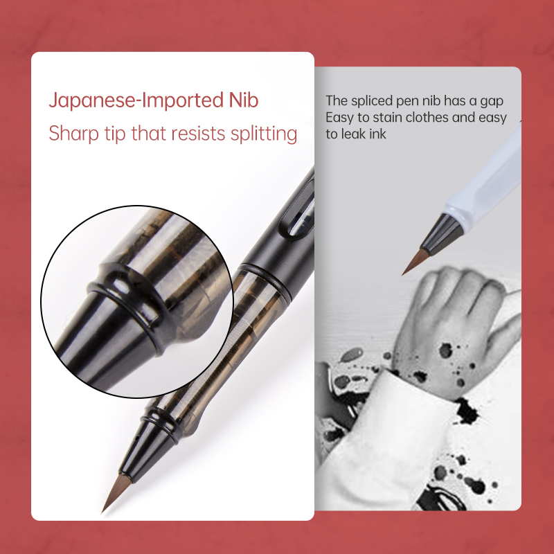 ファウンテンブラシペンセット、インク詰め替え50本付き、滑ら - Fountain Pen Ink のレビューと価格