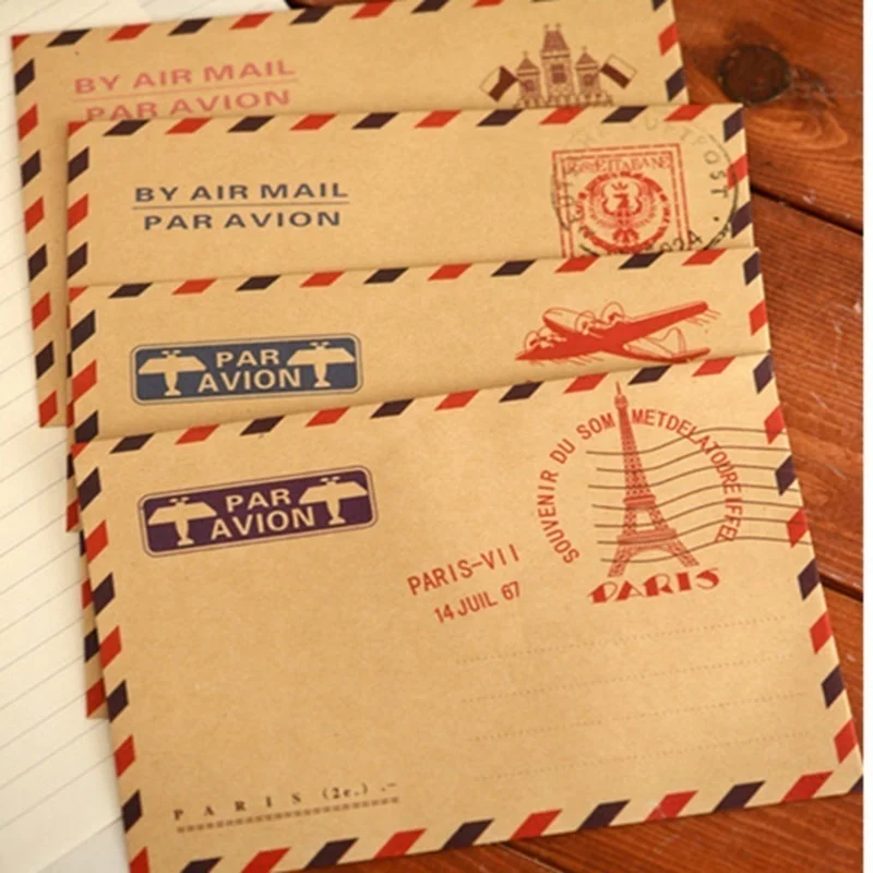レトロな文房具収納紙、人気の封筒、ポストカードレター、耐久性 - Letter Envelope Kraft のレビューと価格