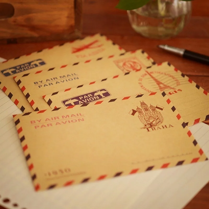 レトロな文房具収納紙、人気の封筒、ポストカードレター、耐久性 - Letter Envelope Kraft のレビューと価格