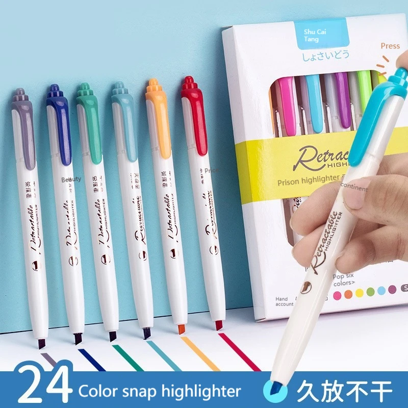 モランディ格納式蛍光ペン、蛍光ペン、製図用マンダムマーカー、 - Highlighter Set Pastel のレビューと価格