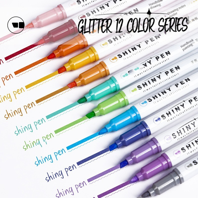 4 色/セットグリッターハイライターペンファインフラッシュマ - Highlighter Set Pastel のレビューと価格