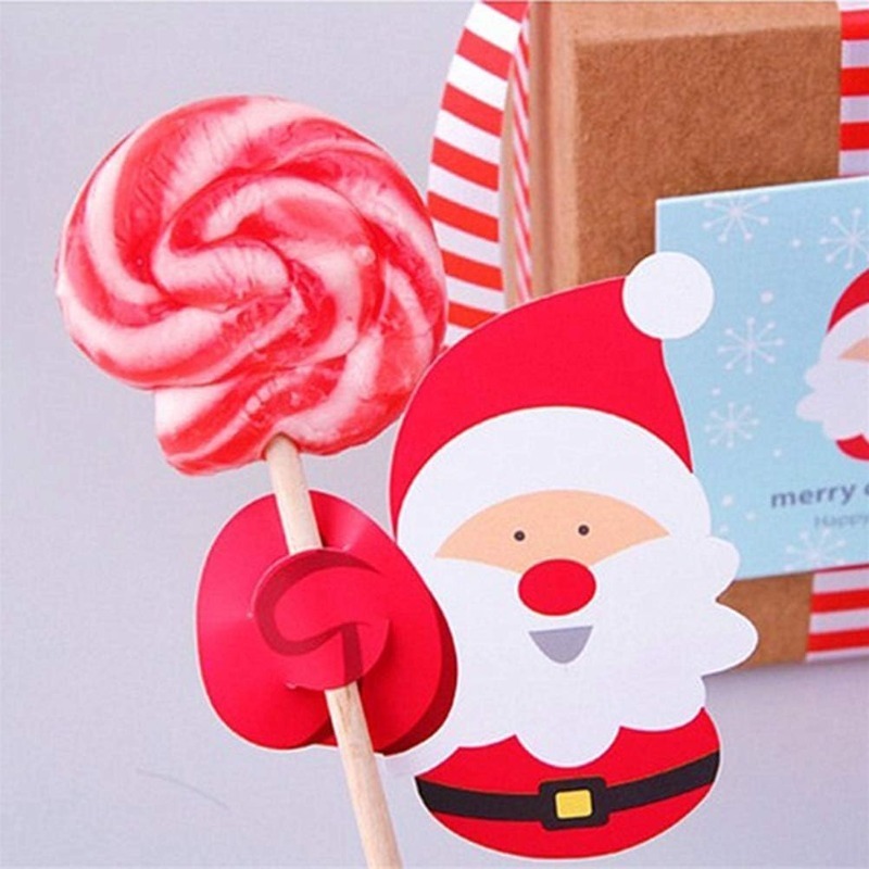 クリスマスロリポップ紙カード漫画サンタクロースペンギン雪だる - Cardstock Paper Pack のレビューと価格