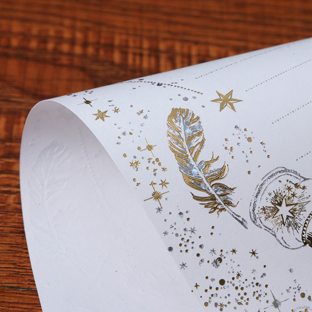 招待状用紙セット1セット クラフト紙 ホットスタンピング フ - Letter Envelope Kraft のレビューと価格