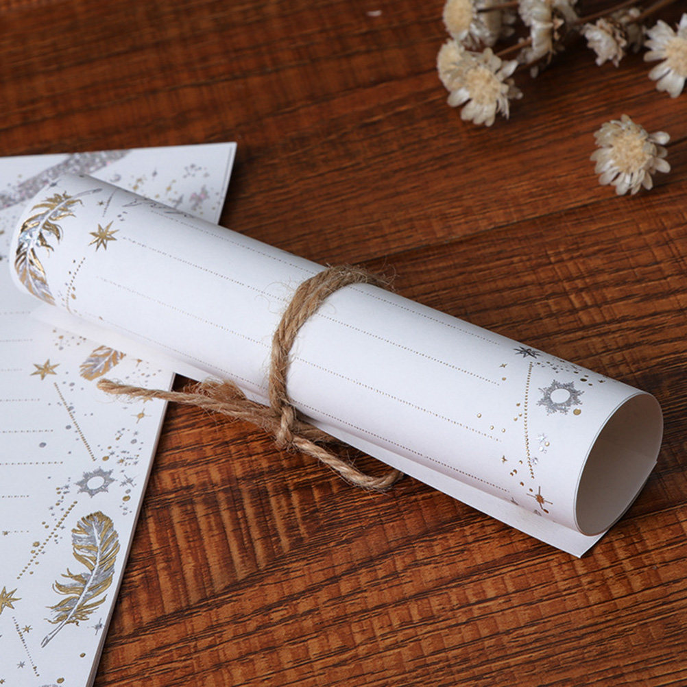 招待状用紙セット1セット クラフト紙 ホットスタンピング フ - Letter Envelope Kraft のレビューと価格
