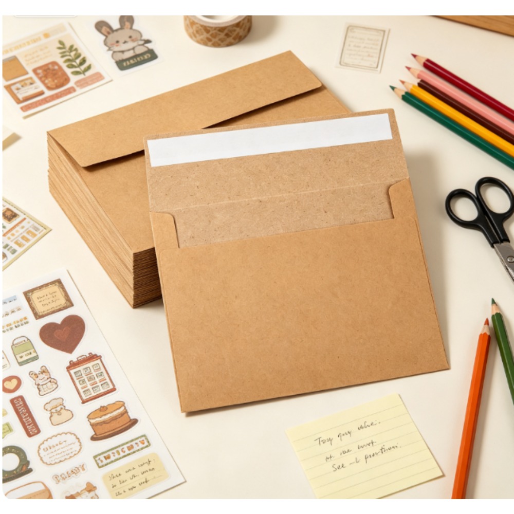 50枚入りクラフト紙封筒 - 4 x 6インチの茶色のクラフ - Letter Envelope Kraft のレビューと価格