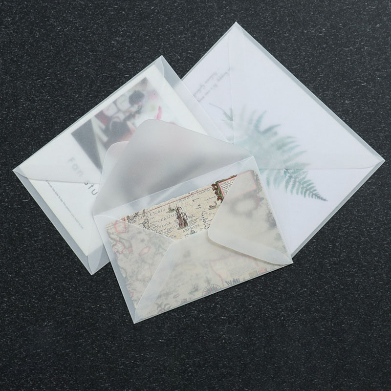 50 個の半透明の空白封筒、ポストカード、メッセージレター、 - Letter Envelope Kraft のレビューと価格