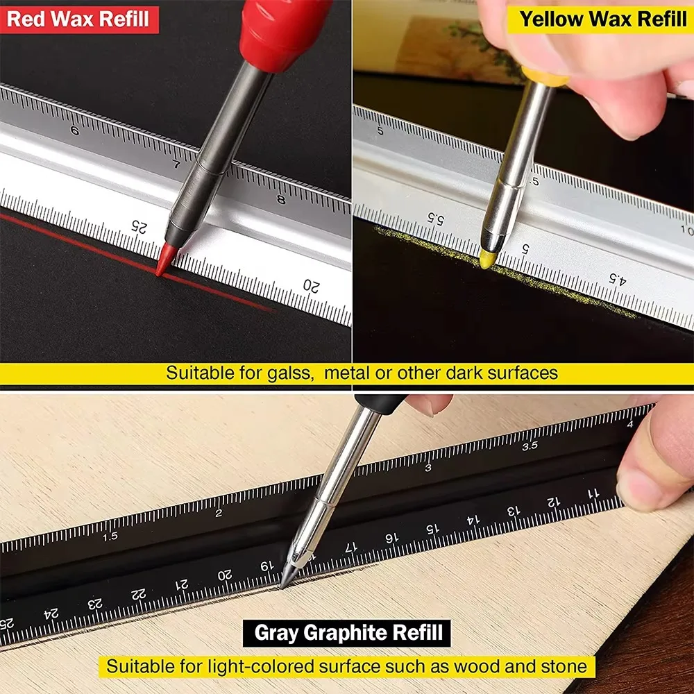 固体大工鉛筆セット木工ツール機械式 3 色リフィル建設作業大 - Mechanical Pencil Lead のレビューと価格