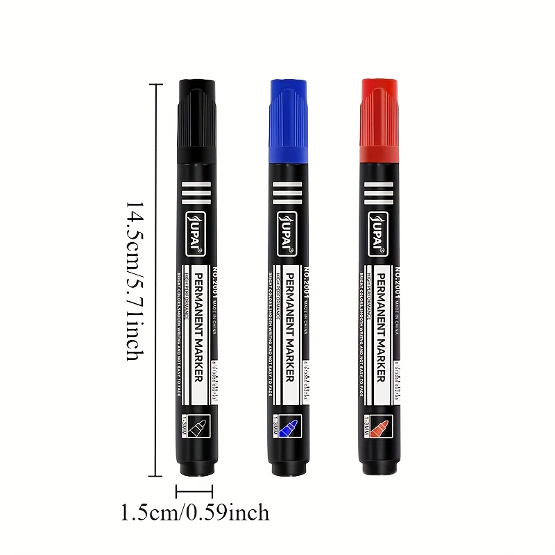 3色の永久マーカーペン – 速乾性、汚れ防止、耐摩耗性 |  - Ideal Stationery & Office Supply のレビューと価格