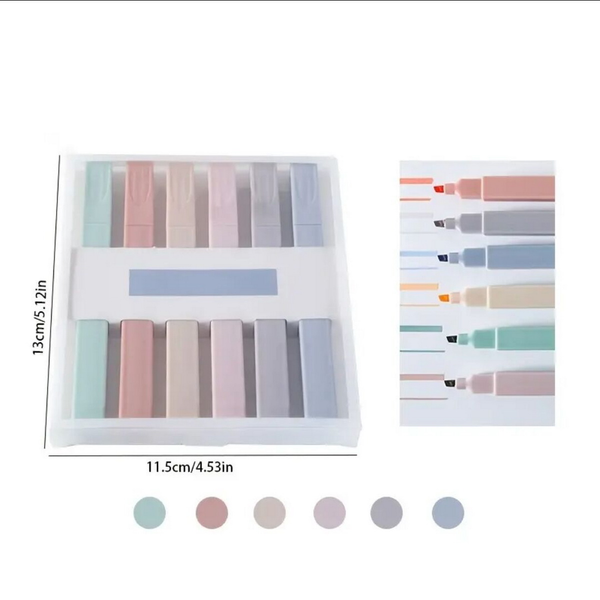 6/12本入りアソートカラーハイライターセット、滲まないソフ - Highlighter Set Pastel のレビューと価格