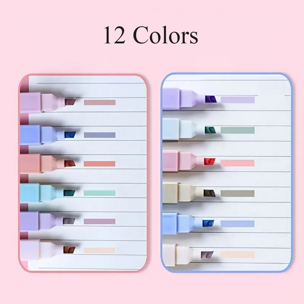 6/12本入りアソートカラーハイライターセット、滲まないソフ - Highlighter Set Pastel のレビューと価格
