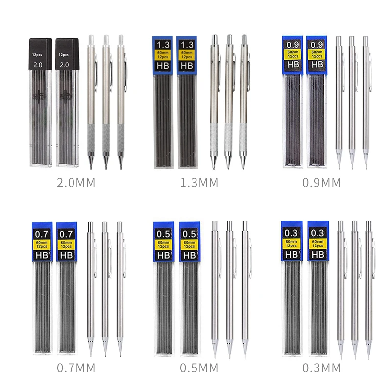 フルメタルシャープペンシルセット 0.3 0.5 0.7 0 - Mechanical Pencil Lead のレビューと価格