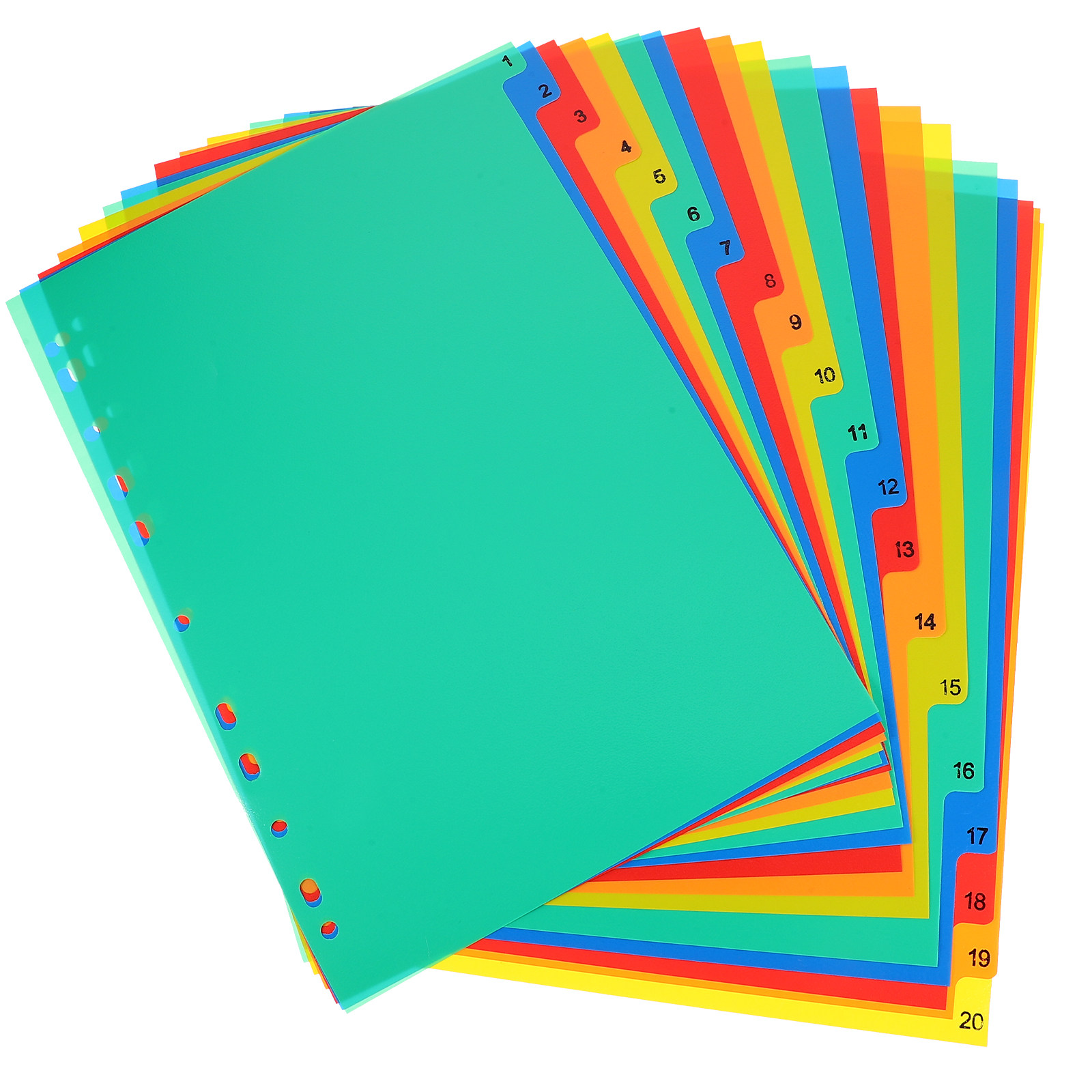 20枚入りカラフルバインダーディバイダー、ノート、プランナー - Index Tab Divider のレビューと価格