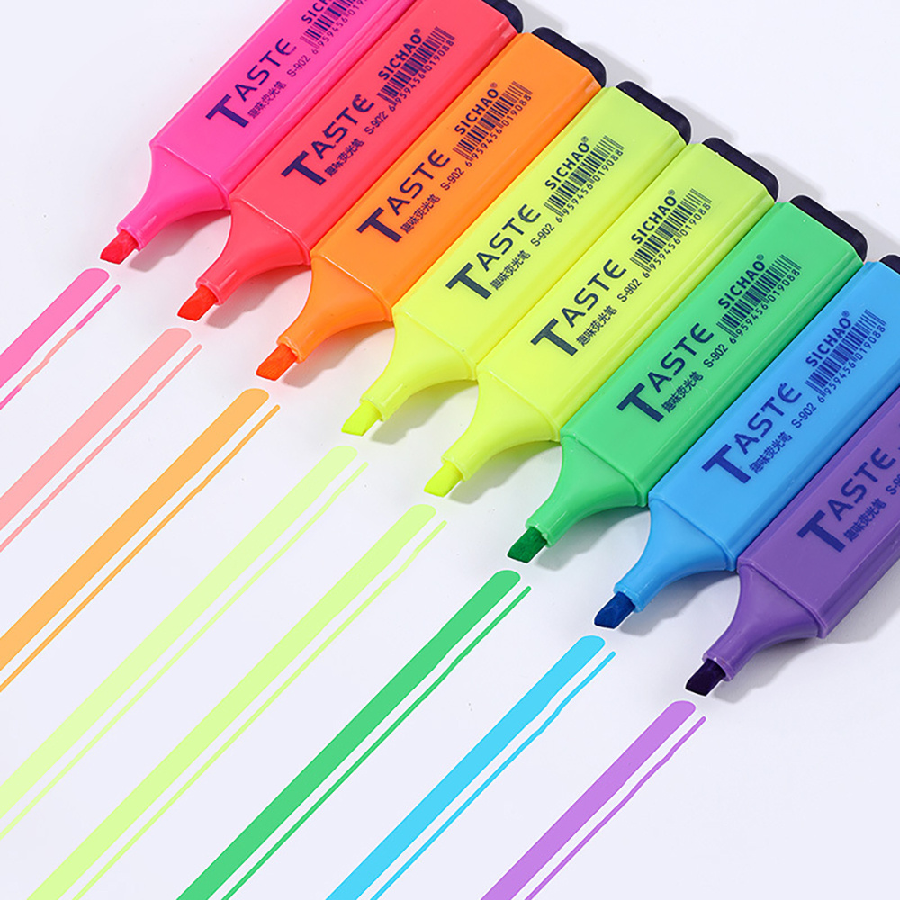4本セット 蛍光ペン チゼルチップ マーカー 学校 オフィス - Highlighter Set Pastel のレビューと価格