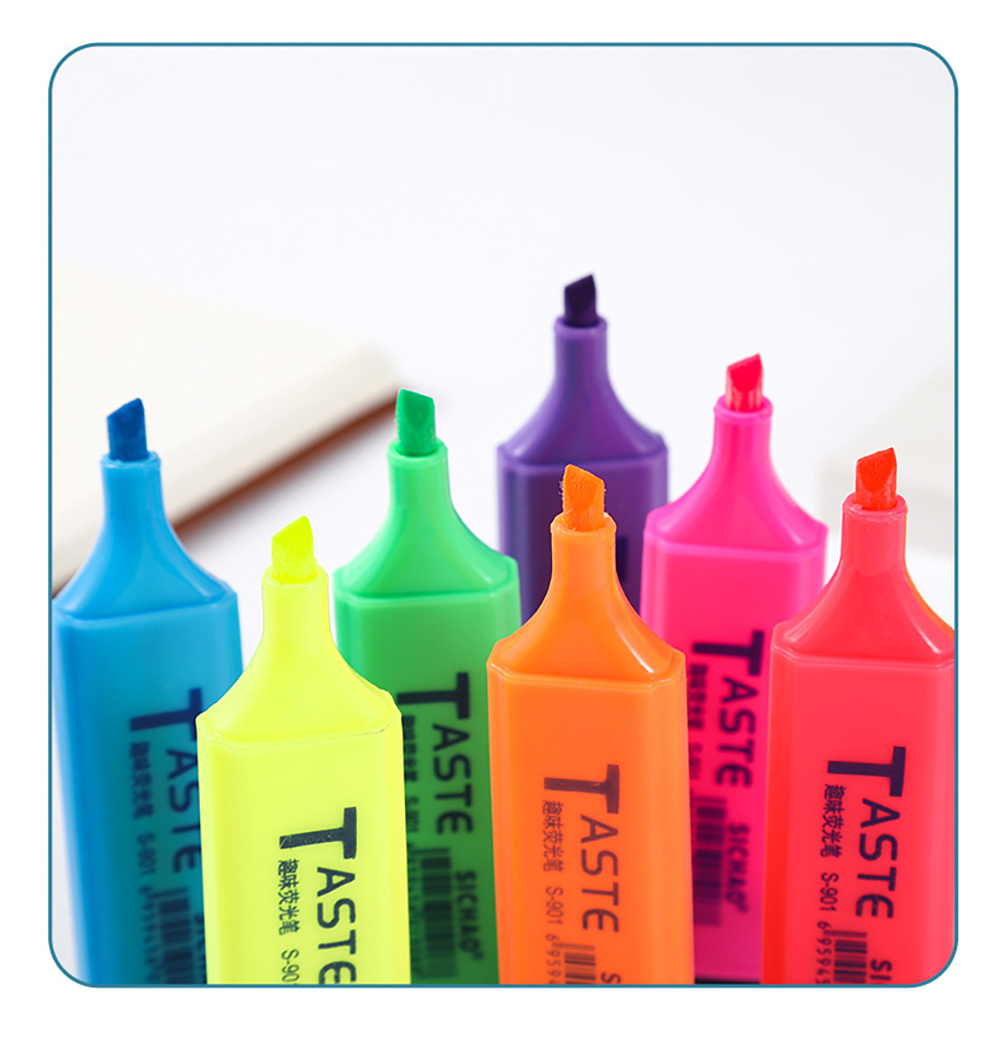 4本セット 蛍光ペン チゼルチップ マーカー 学校 オフィス - Highlighter Set Pastel のレビューと価格