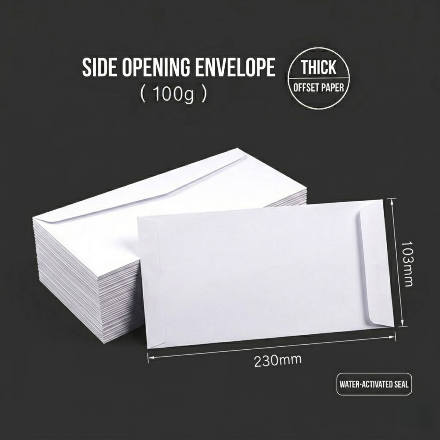 50枚入り DL ホワイト封筒 230x103mm 厚紙 1 - Letter Envelope Kraft のレビューと価格