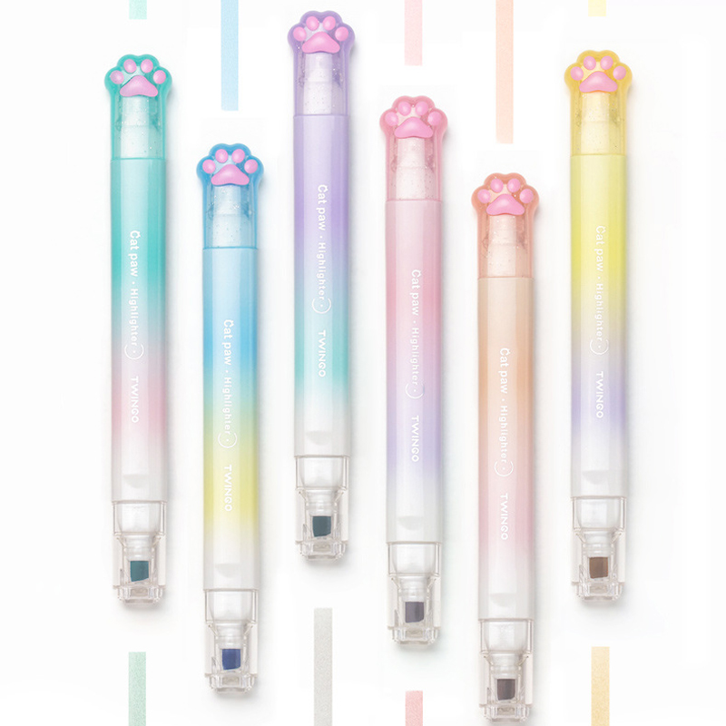 6 個のかわいい蛍光ペンセットパステル蛍光マーカーペンかわい - Highlighter Set Pastel のレビューと価格